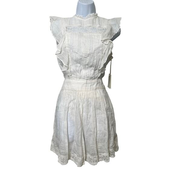 FRAME Dresses & Skirts - FRAME White Cotton Lace Trim Sleeveless Dress - Size Small